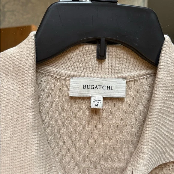 Bugatchi Beige Textured Button Down Shirt - Picture 3 of 5